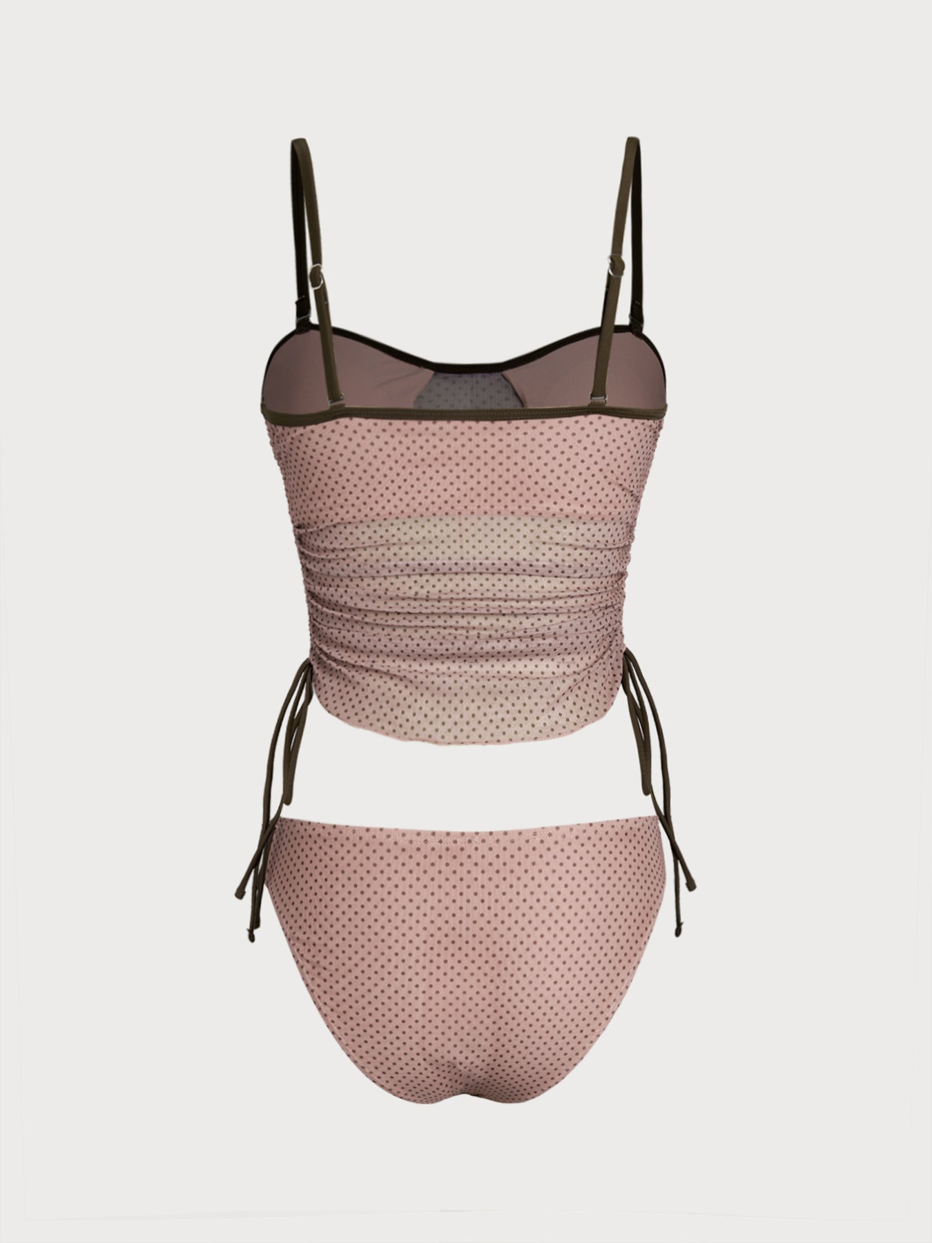 Women's Knitted Polyester Polka Dot Tankini Set Tankinis - SAMIOLSWIM