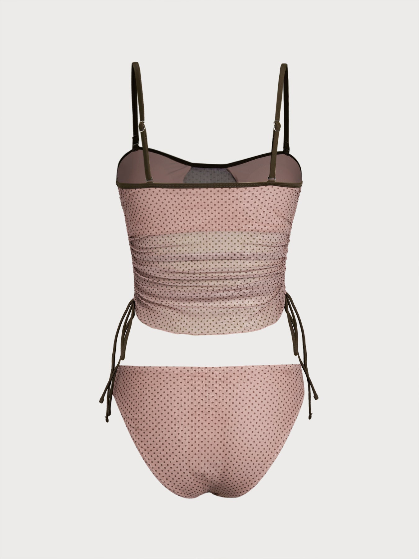 Women's Knitted Polyester Polka Dot Tankini Set Tankinis - SAMIOLSWIM