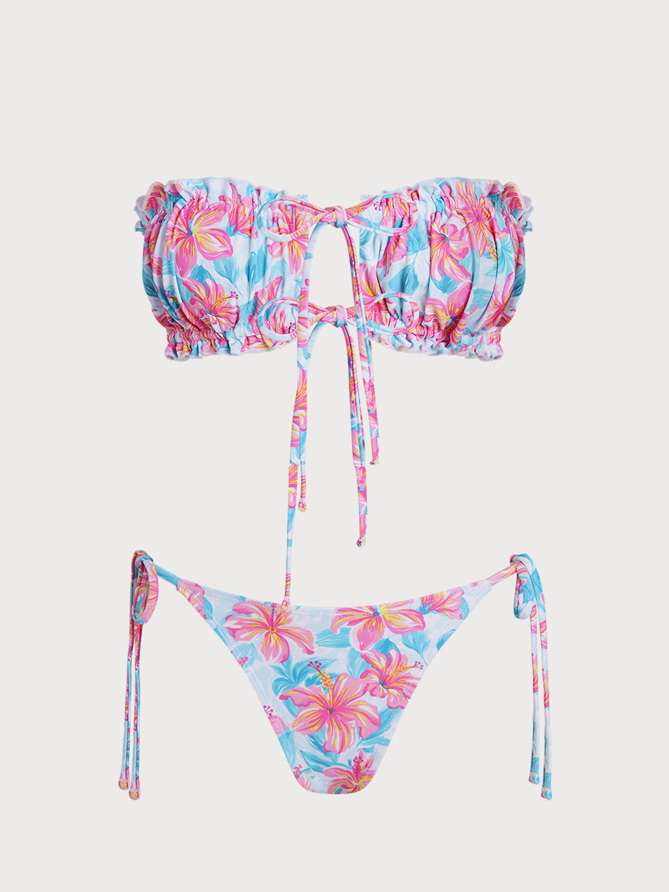 Women's Knitted Polyester Printed Bikini Set Bikinis - SAMIOLSWIM