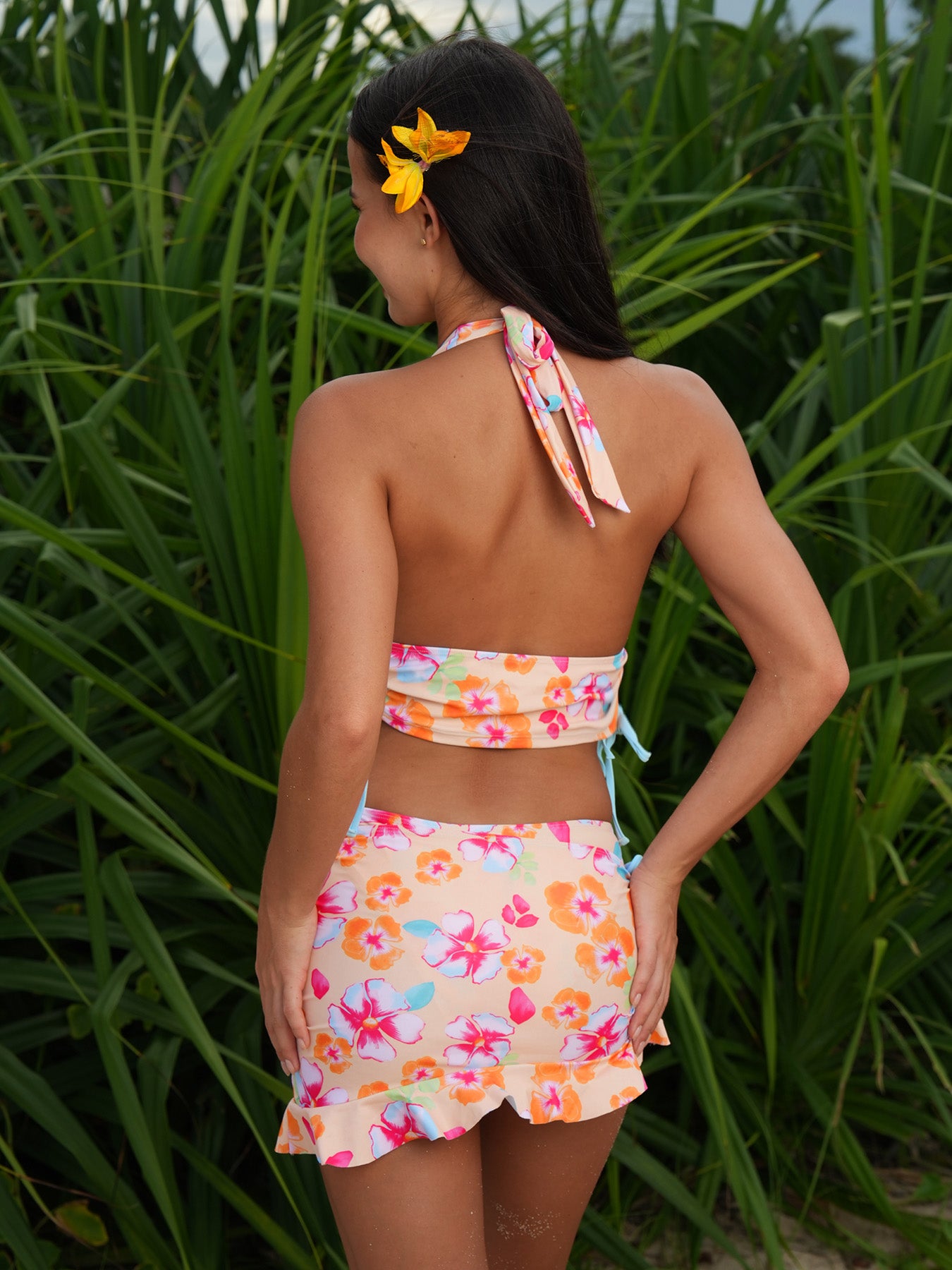 Women's Knitted Polyester Printed Tankini Suit Tankinis - SAMIOLSWIM