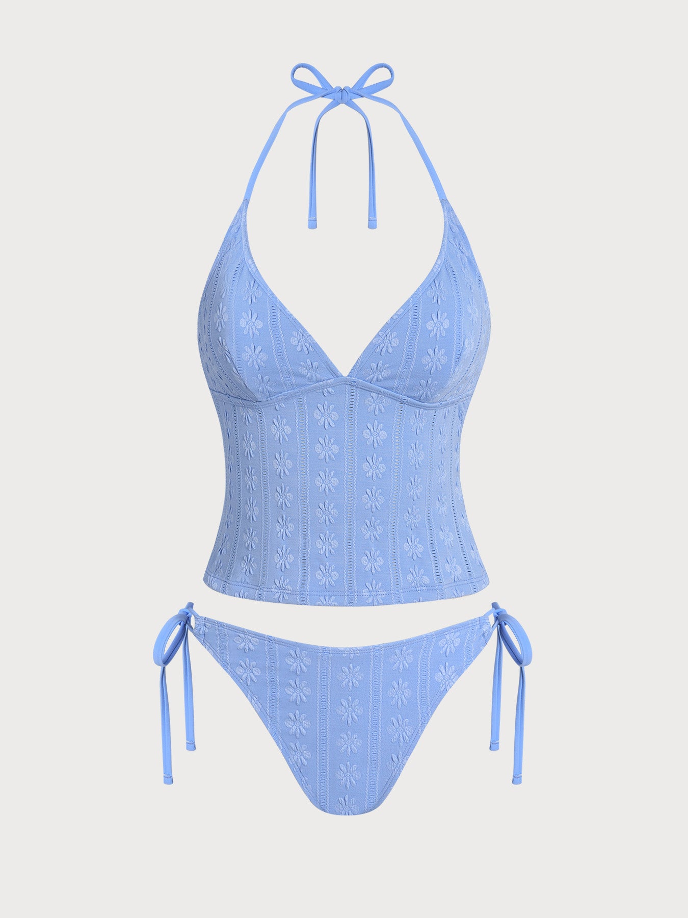 Women's Knitted Polyester Tankini Set Tankinis - SAMIOLSWIM