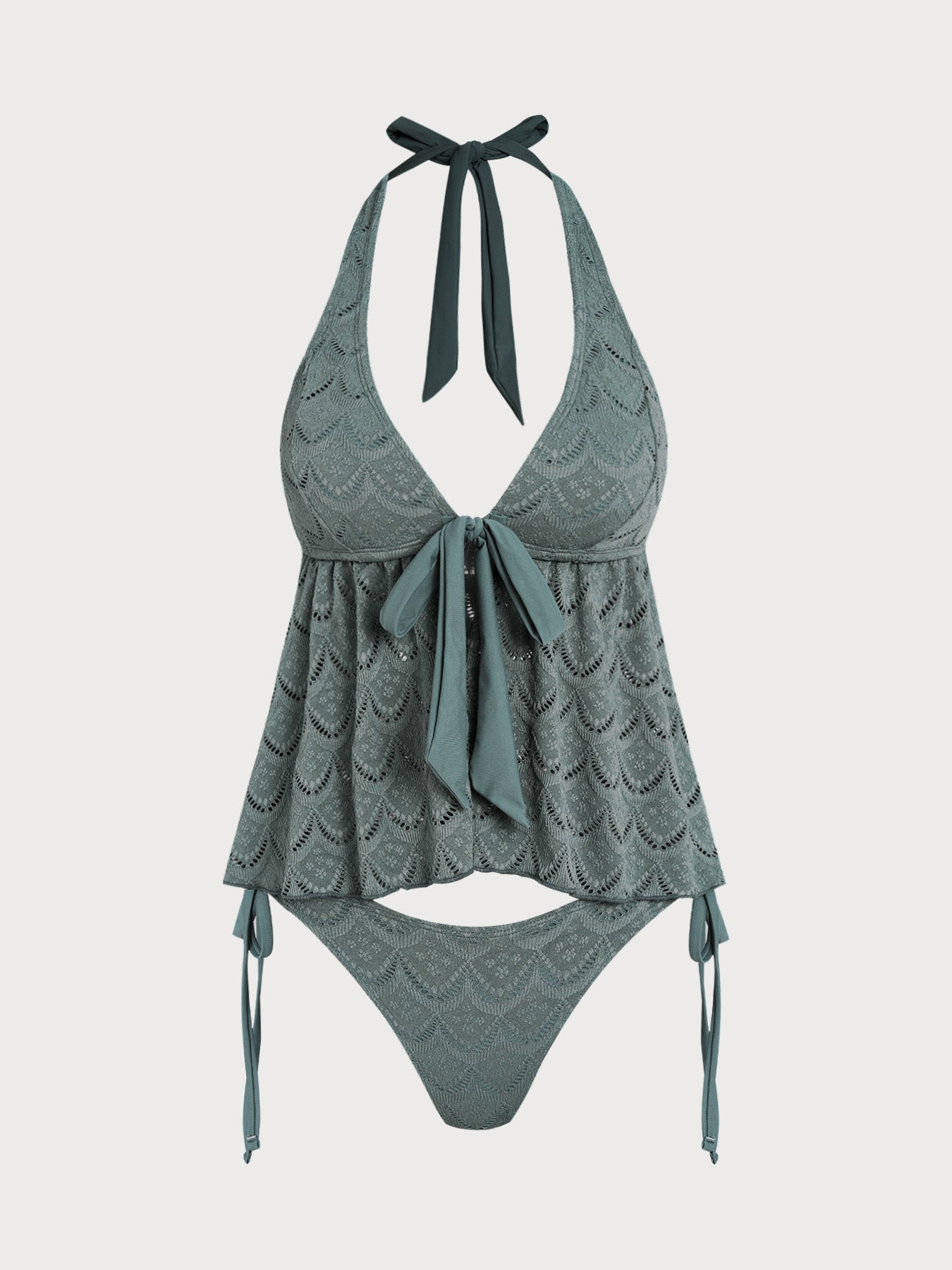Women's Knitted Polyester Tankini Set Tankinis - SAMIOLSWIM