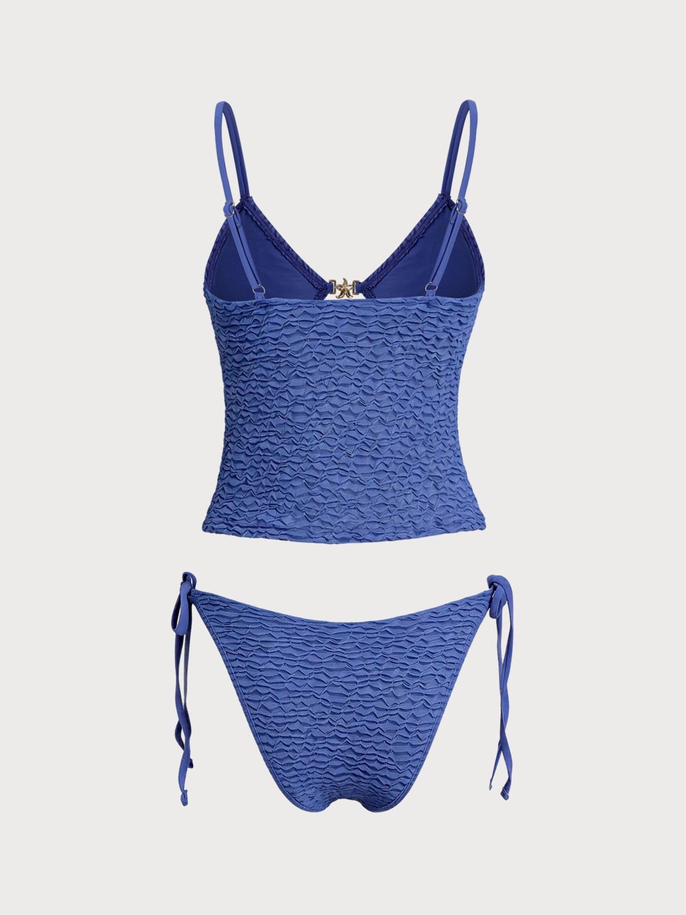 Women's Knitted Polyester Trim Tankini Suit Tankinis - SAMIOLSWIM