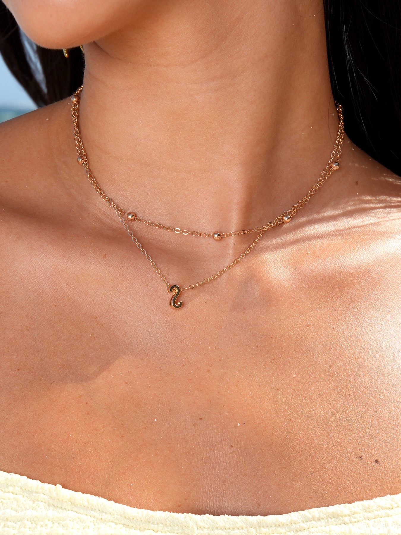 Women's Metal Letter Pendant Necklace Necklaces - SAMIOLSWIM
