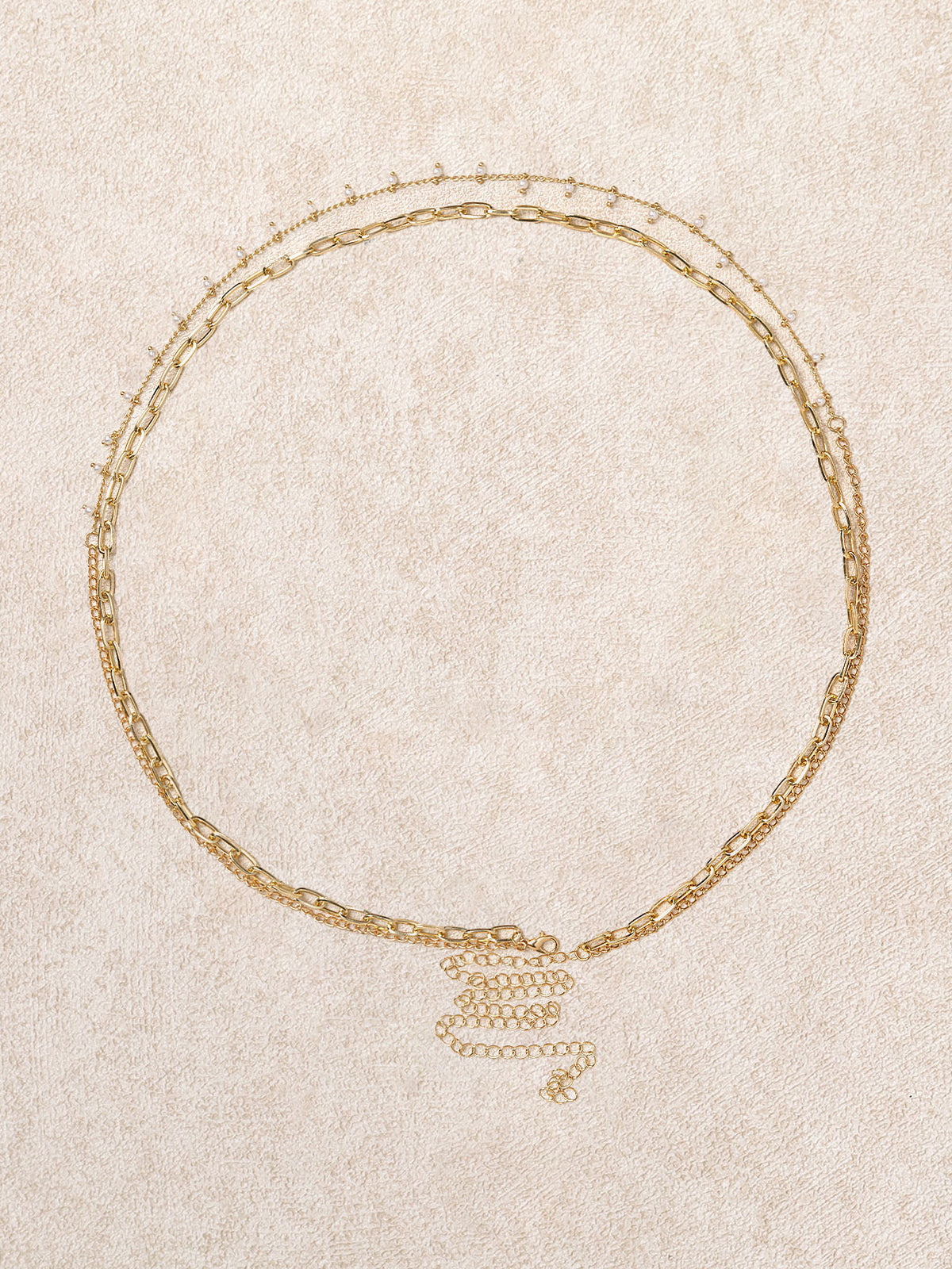 Women's Metal Pearl Double Waist Chain Beach Accessory - SAMIOLSWIM - 01