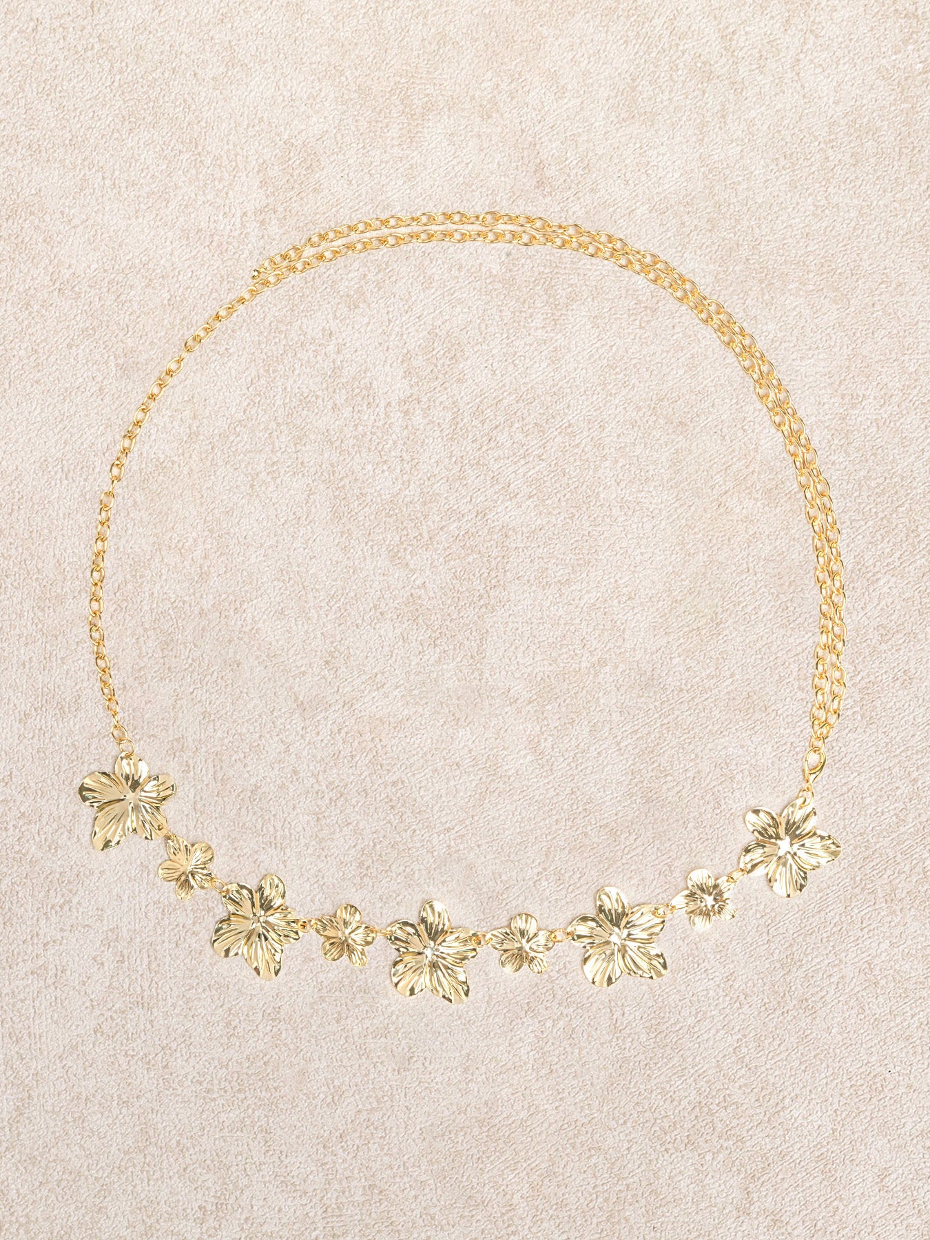 Women's Metal 3D Flower Waist Chain Beach Accessory Gold Beach Accessories - SAMIOLSWIM