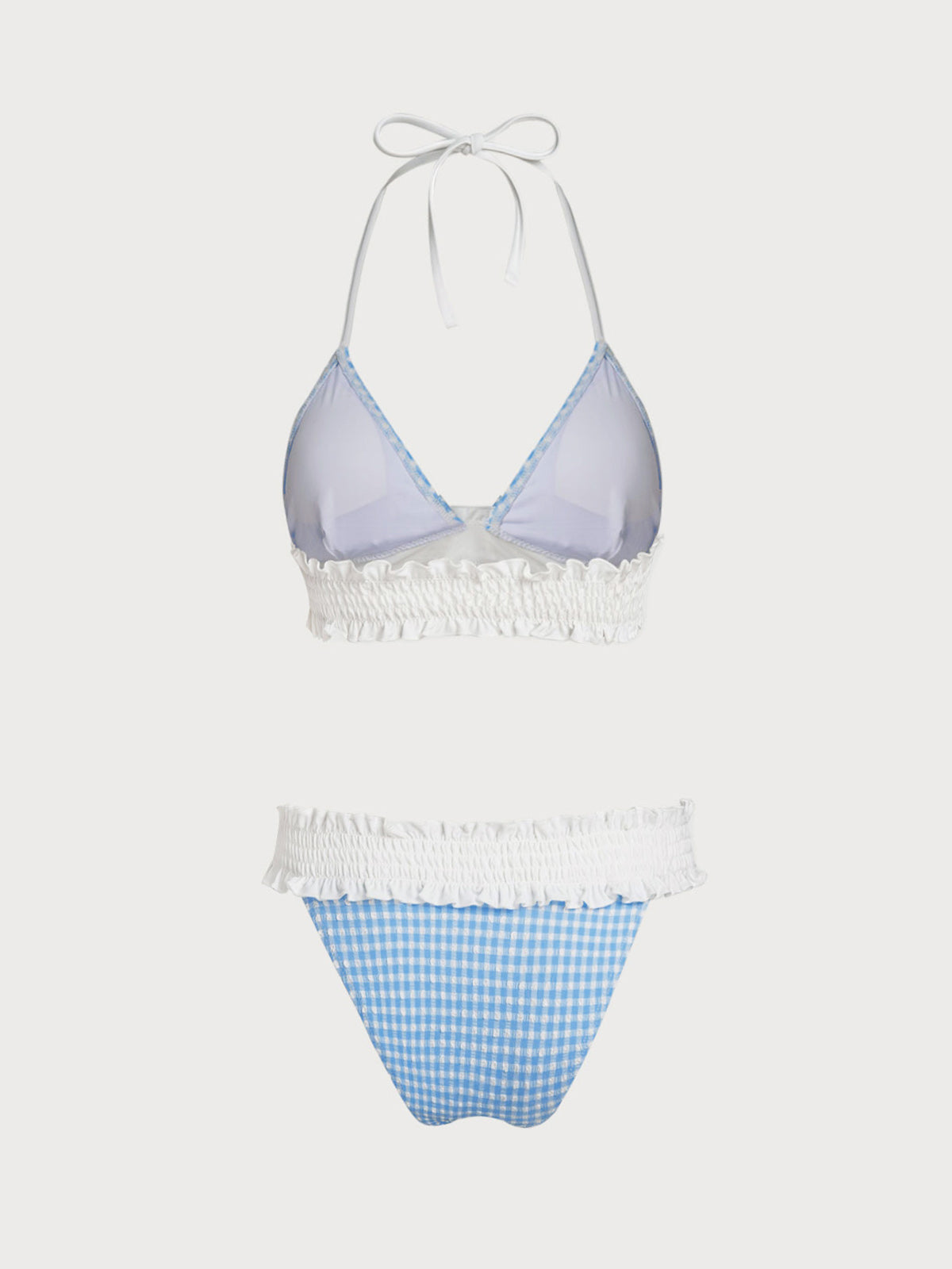 Women's Nylon Blended Contrast Color Cute Bikini Set Bikinis - SAMIOLSWIM