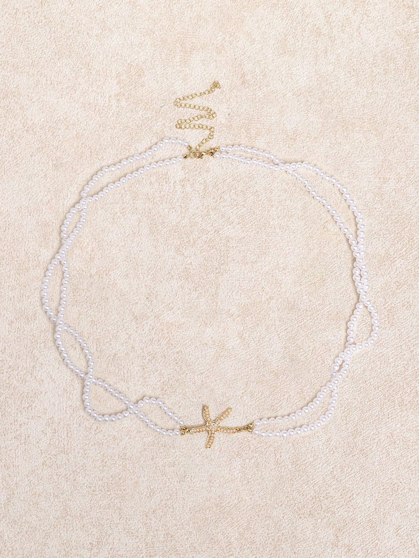 Women's Pearl Starfish Double Waist Chain Beach Accessory White Beach Accessories - SAMIOLSWIM