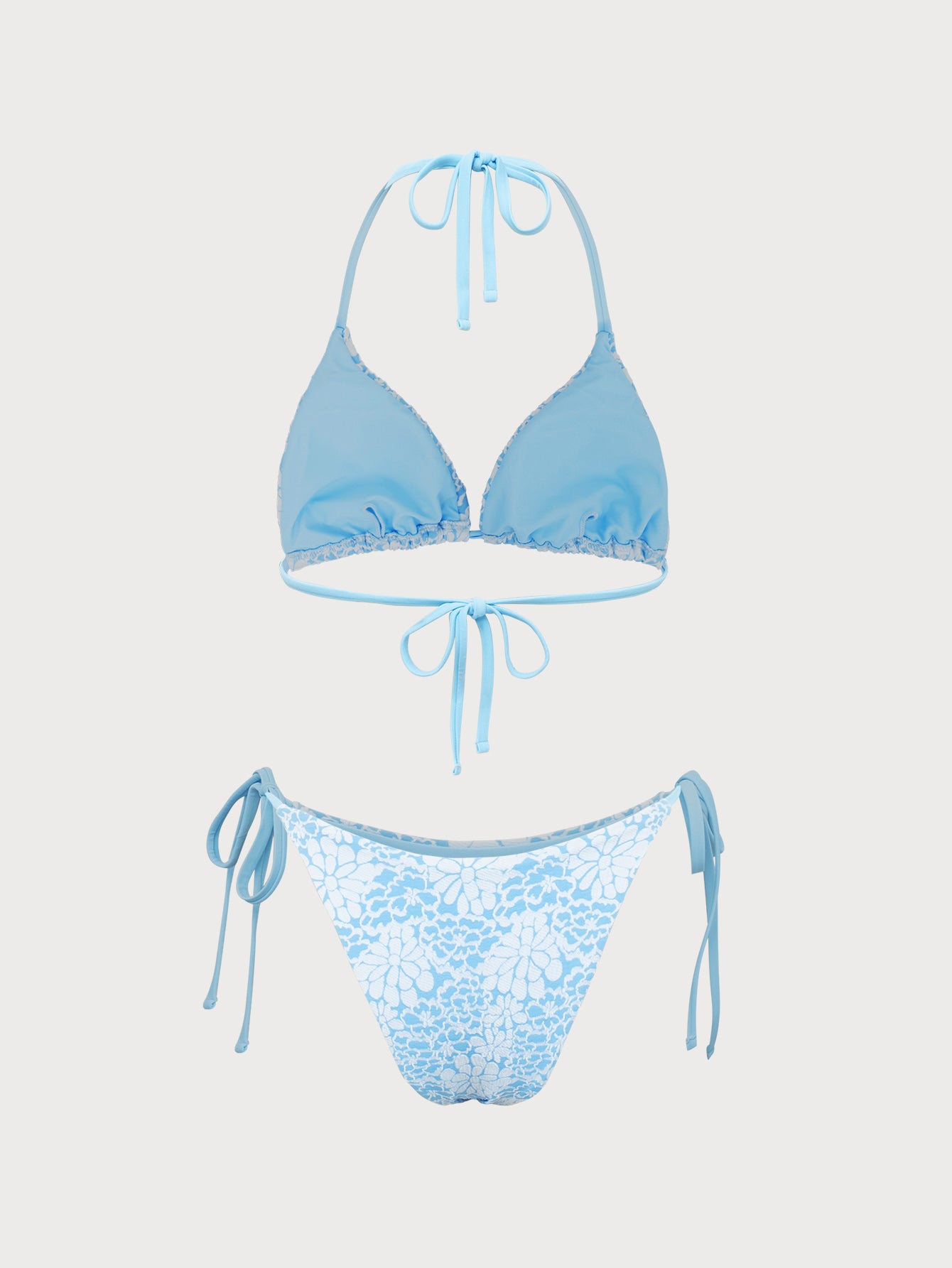 Women's Polyester Knit Jacquard Contrast Color Bikini Set Bikinis - SAMIOLSWIM