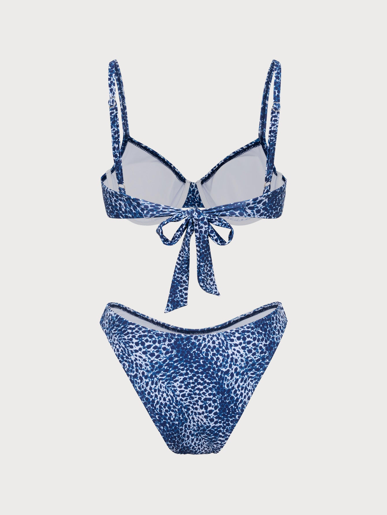 Women's Polyester Knit Leopard Print Bikini Set Bikinis - SAMIOLSWIM