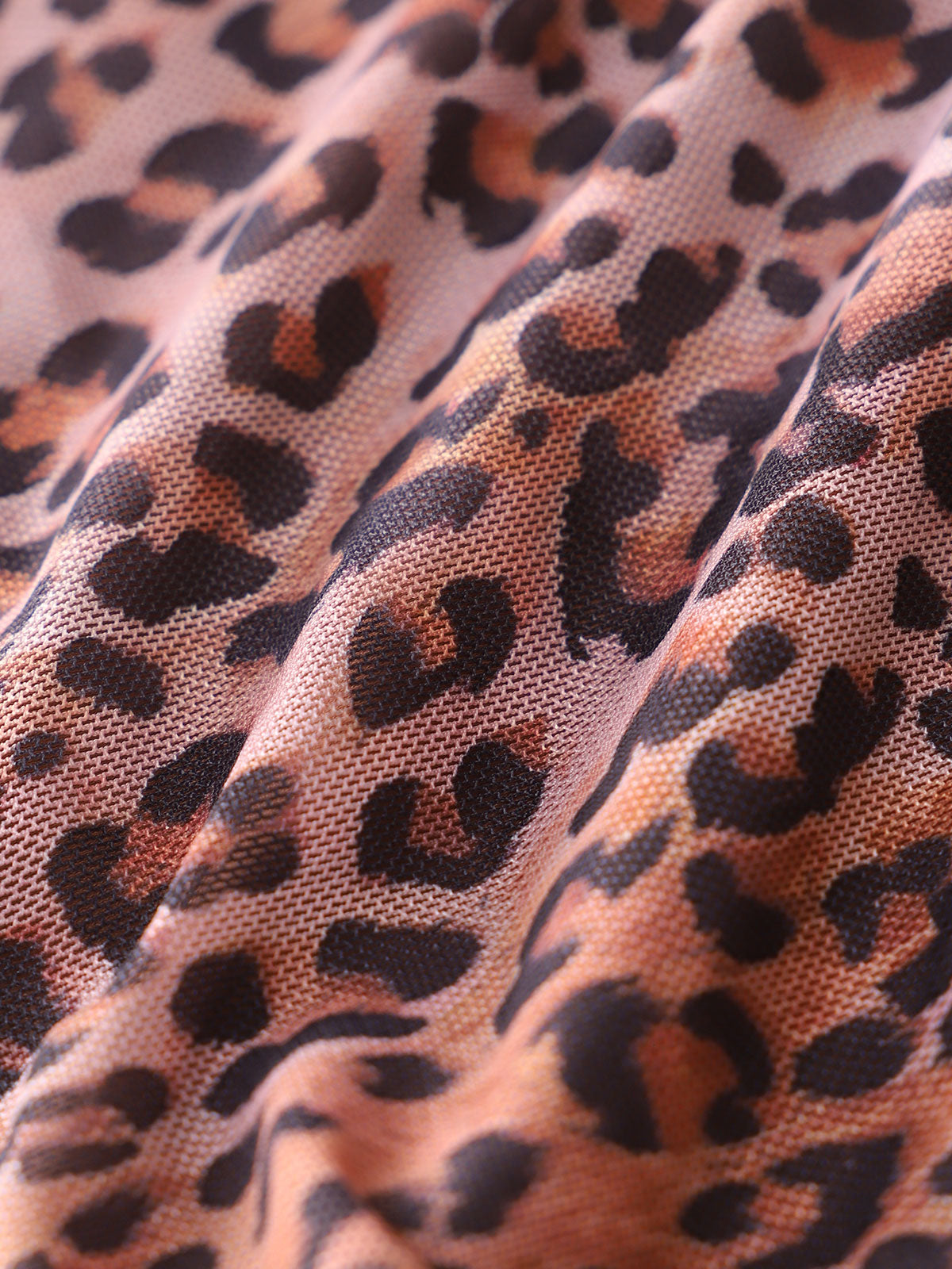 Women's Polyester Knit Leopard Print Mesh Tankini Set Tankinis - SAMIOLSWIM