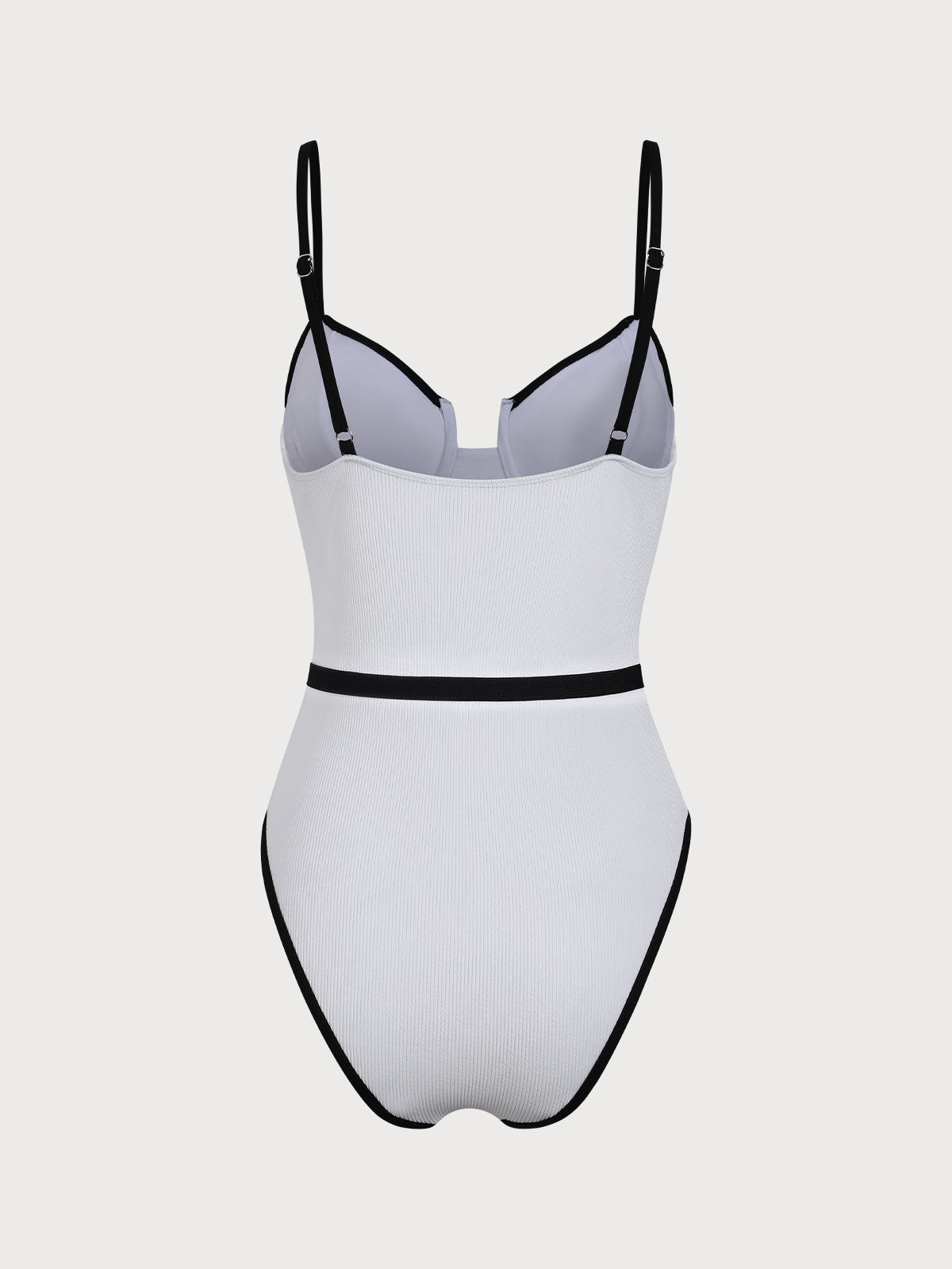 Women's Polyester Knitted Contrast Color One-Piece Swimsuit One-Pieces - SAMIOLSWIM