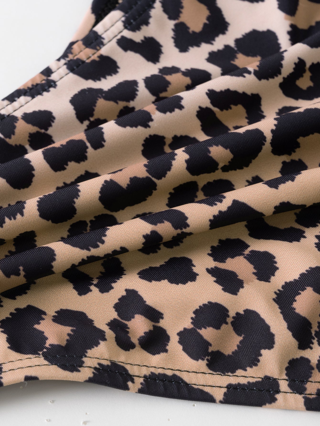 Women's polyester knitted cutout leopard print bikini set Bikinis - SAMIOLSWIM