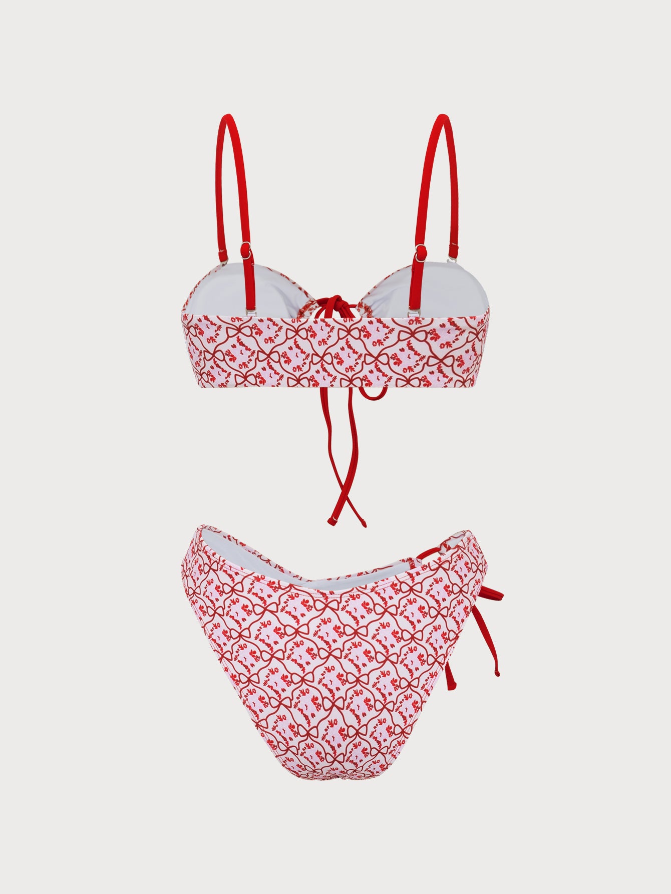Women's Polyester Knitted Hollow Print Bikini Set Bikinis - SAMIOLSWIM