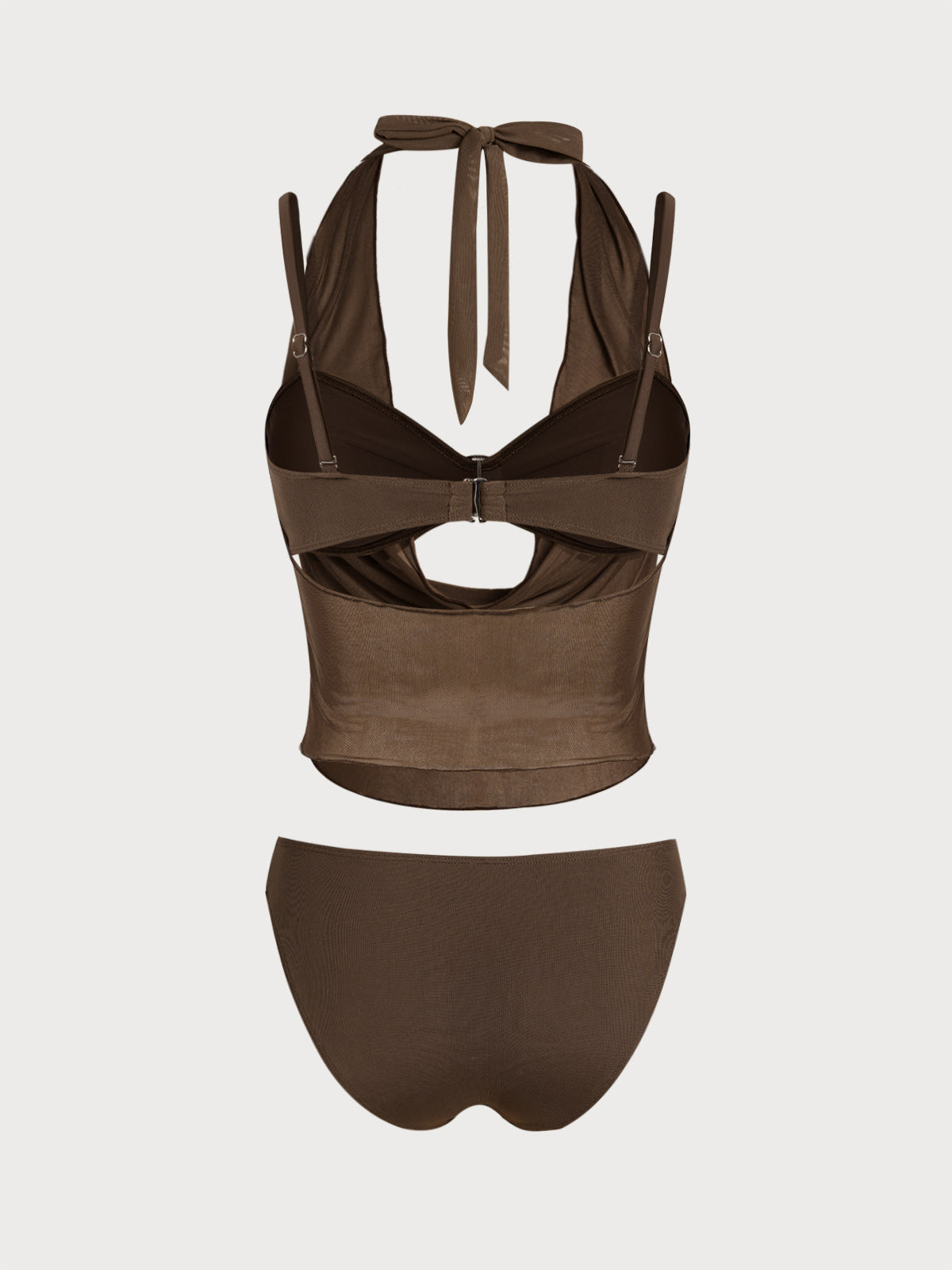 Women's Polyester Knitted Mesh Cover-up Three-Piece Bikini Set Bikinis - SAMIOLSWIM