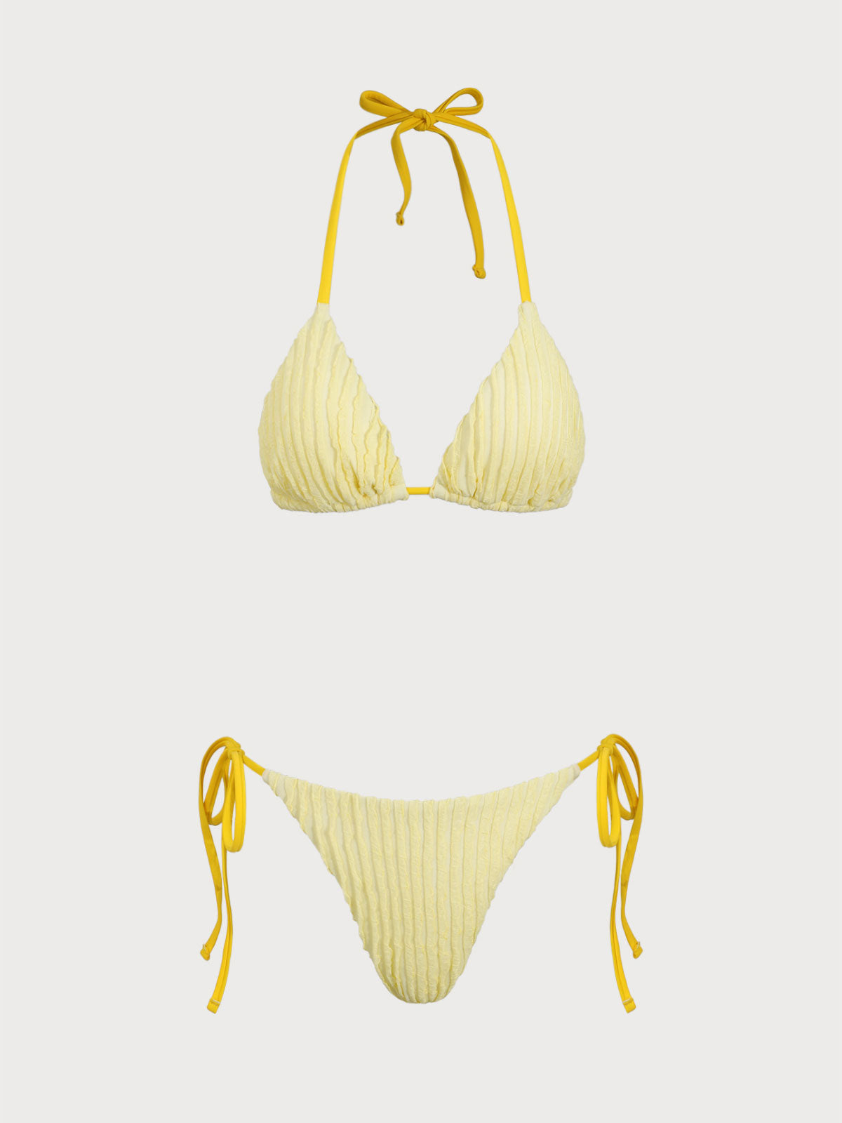 Women's polyester pin-up bikini set Yellow Bikinis - SAMIOLSWIM