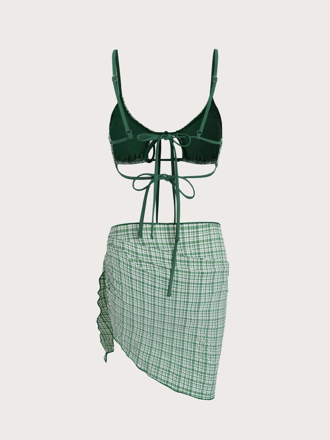 Women's Polyester Plaid Bikini Set Bikinis - SAMIOLSWIM