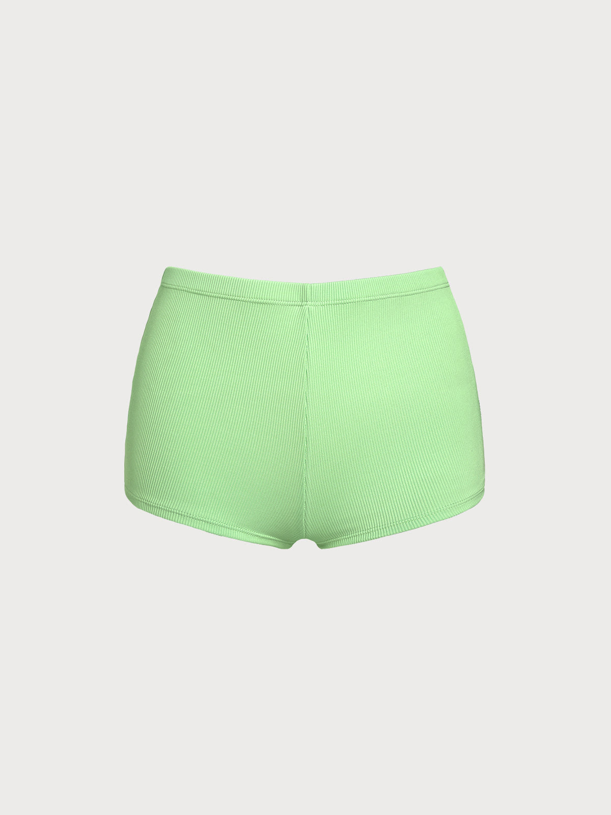 Women's Polyester Striped Knit Shorts Blouse Green Cover-ups - SAMIOLSWIM