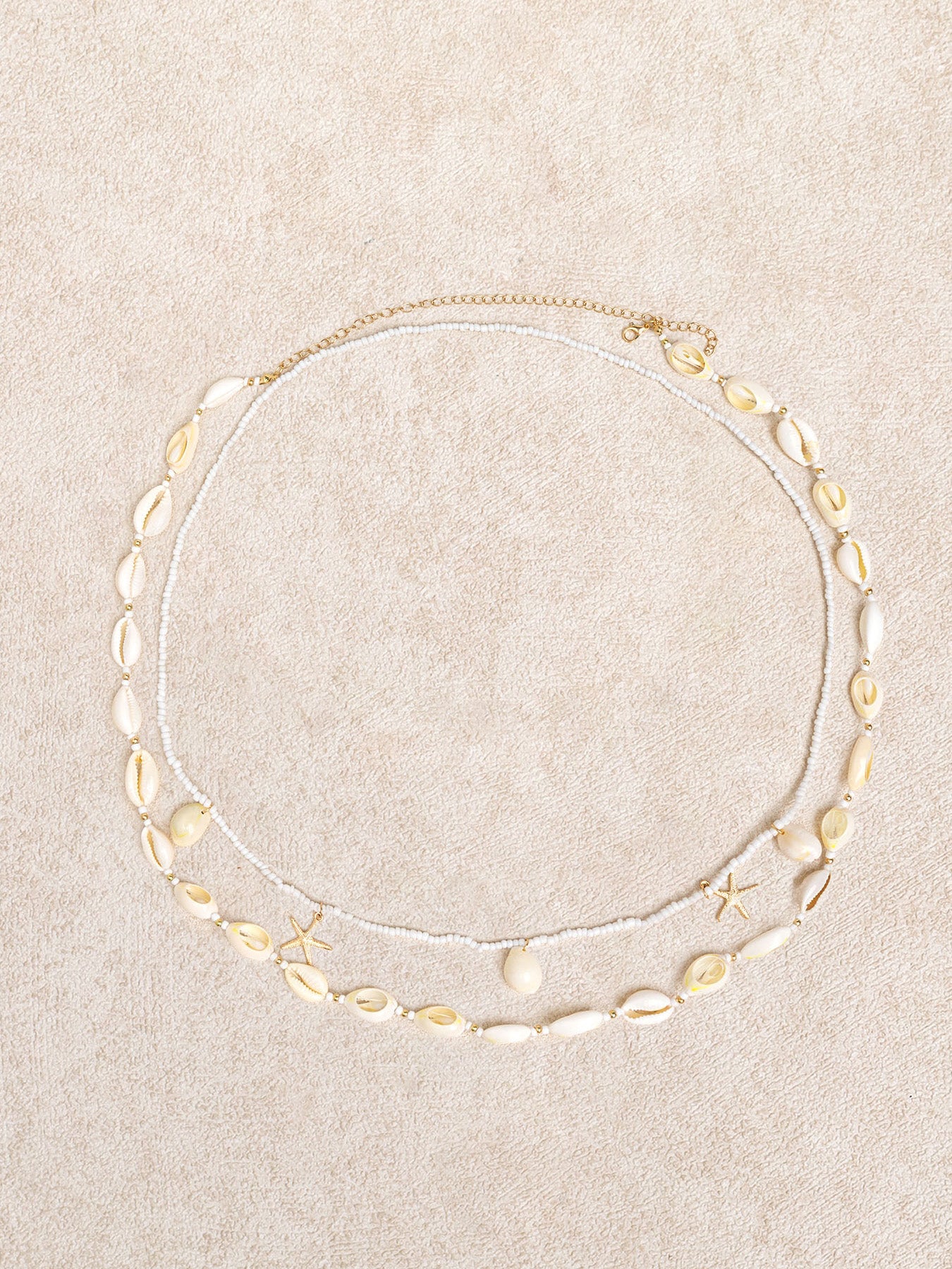 Women's Seashell Starfish Seed Bead Waist Chain Beach White Beach Accessories - SAMIOLSWIM