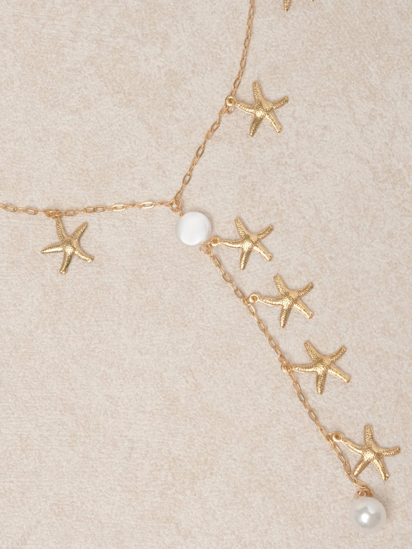 Women's Titanium Steel Pearl Starfish Tassel Pendant Necklace Necklaces - SAMIOLSWIM