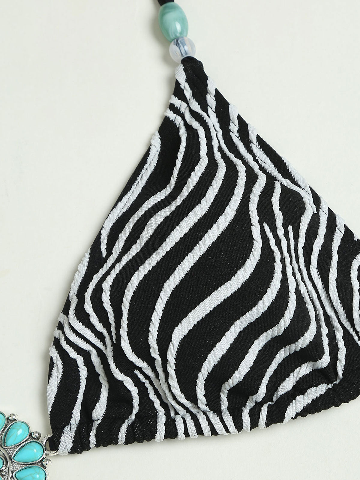 Black Contrast Geometric Bikini Set