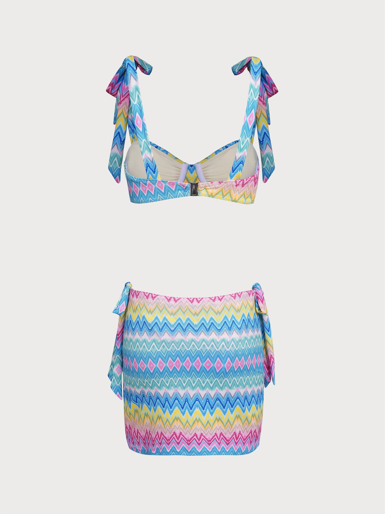 女士针织涤纶彩虹条比基尼套装 Bikinis - SAMIOLSWIM