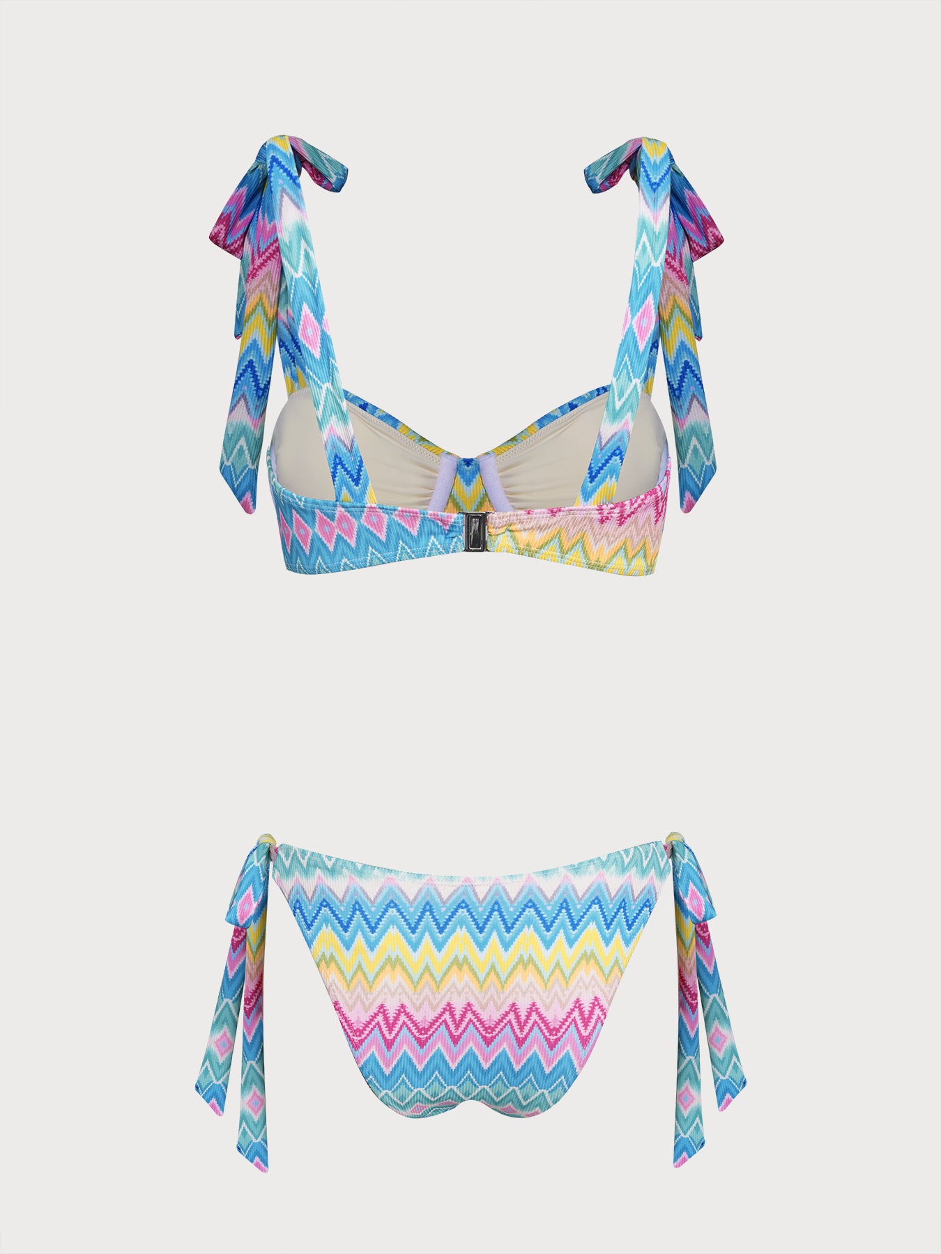 女士针织涤纶彩虹条比基尼套装 Bikinis - SAMIOLSWIM