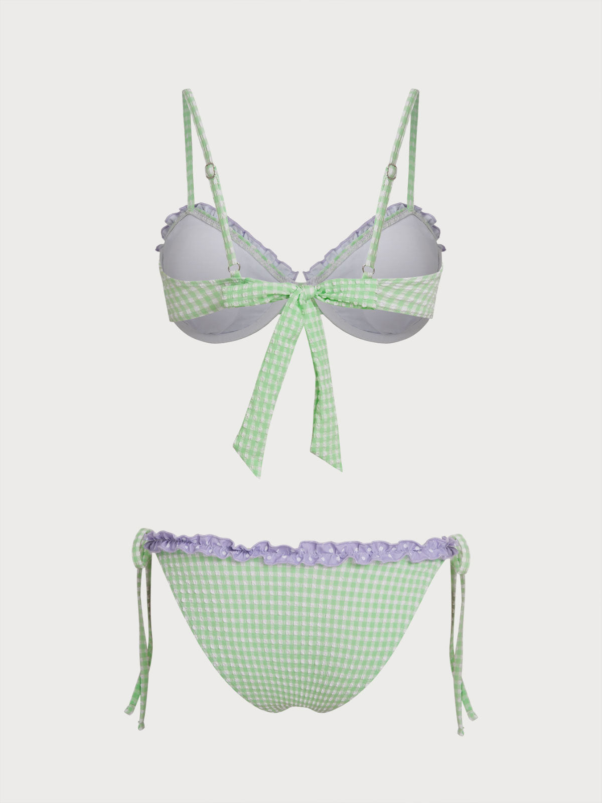 Women'S Nylon Blend Contrast Underwire Bikini Set Bikinis - SAMIOLSWIM