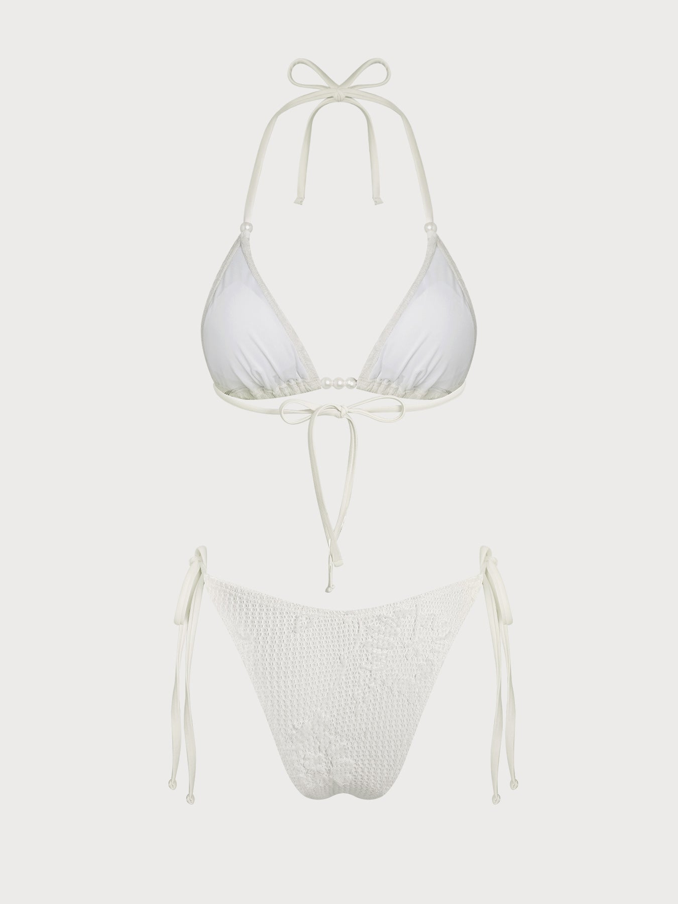 Women'S Polyester Decorated Beaded Flower Bikini Set Bikinis - SAMIOLSWIM