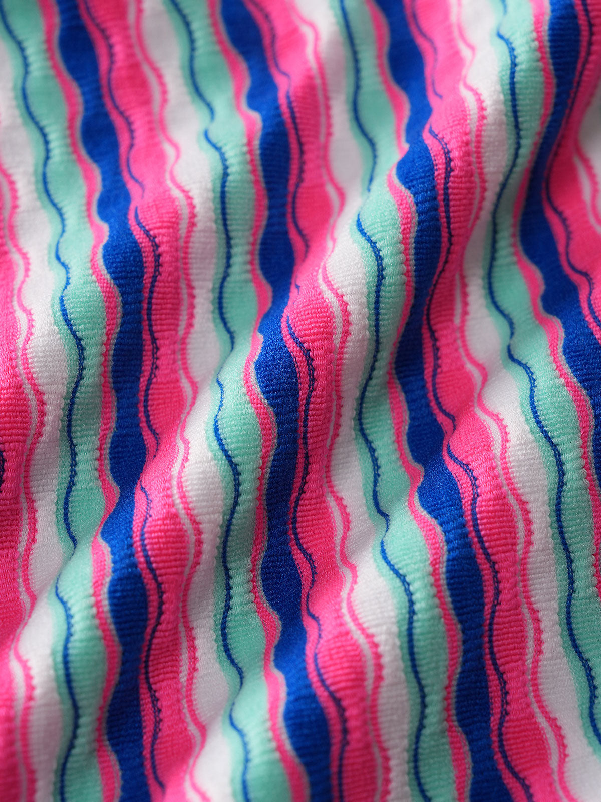 Women'S Polyester Knit Colorful Striped Twist Bikini Set Bikinis - SAMIOLSWIM