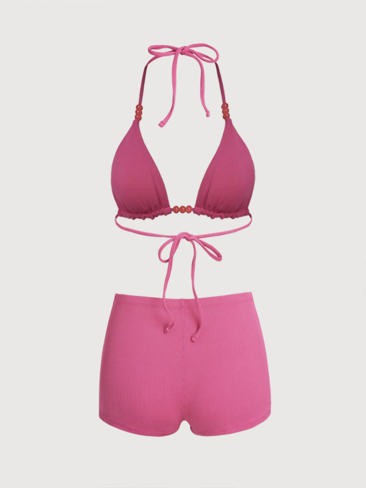 Women'S Polyester Knit Reversible Beaded Bikini Set Bikinis - SAMIOLSWIM