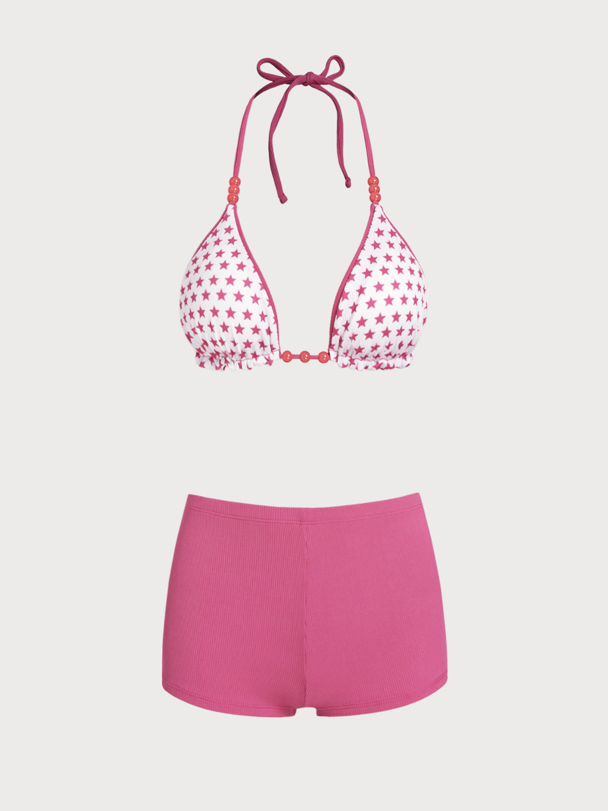 Women'S Polyester Knit Reversible Beaded Bikini Set Bikinis - SAMIOLSWIM