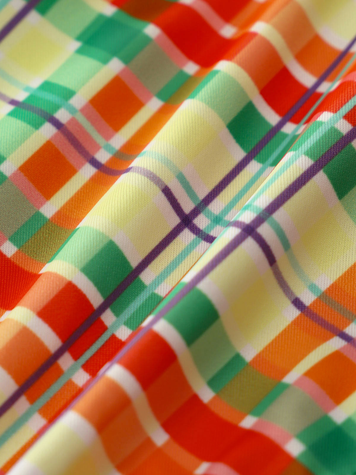 Women'S Polyester Knitted Plaid Print Tankini Swimsuit Tankinis - SAMIOLSWIM