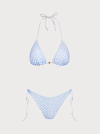 Women'S Polyester Knitted Shell Trim Bikini Set Bikinis - SAMIOLSWIM