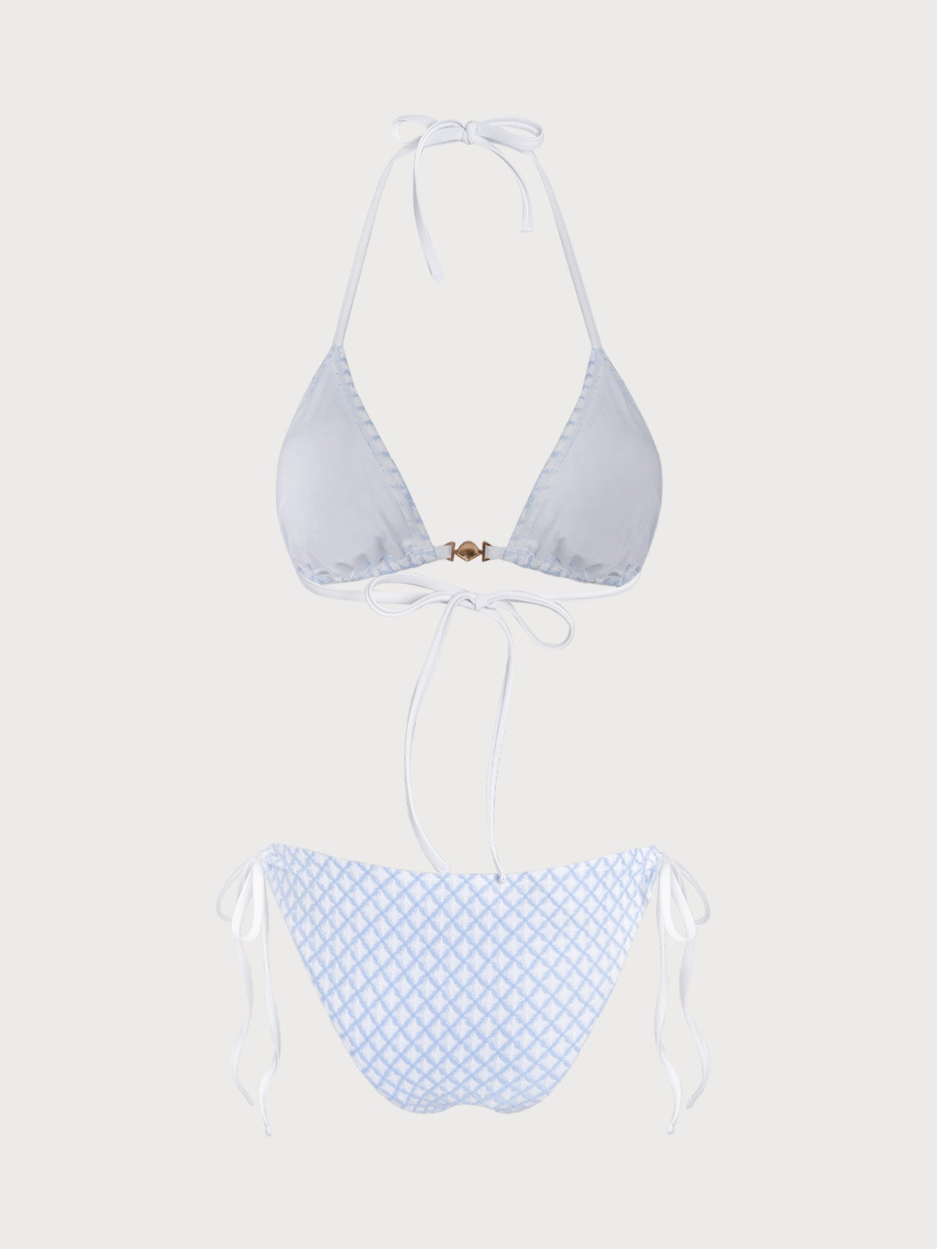 Women'S Polyester Knitted Shell Trim Bikini Set Bikinis - SAMIOLSWIM