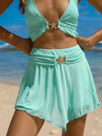 Women'S Polyester Knitted Star Decorated Mesh Blouse Cover-ups - SAMIOLSWIM