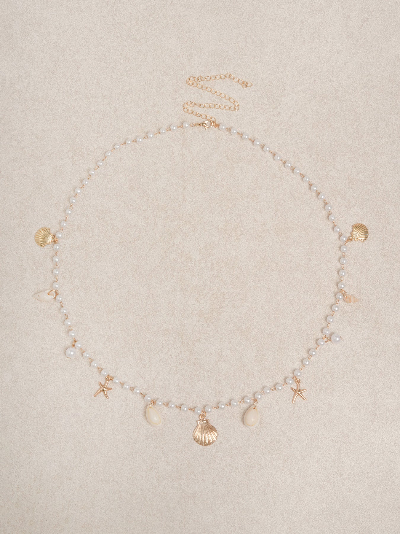 White Alloy Seashell Starfish Pearl Waist Chain & Reviews - White ...