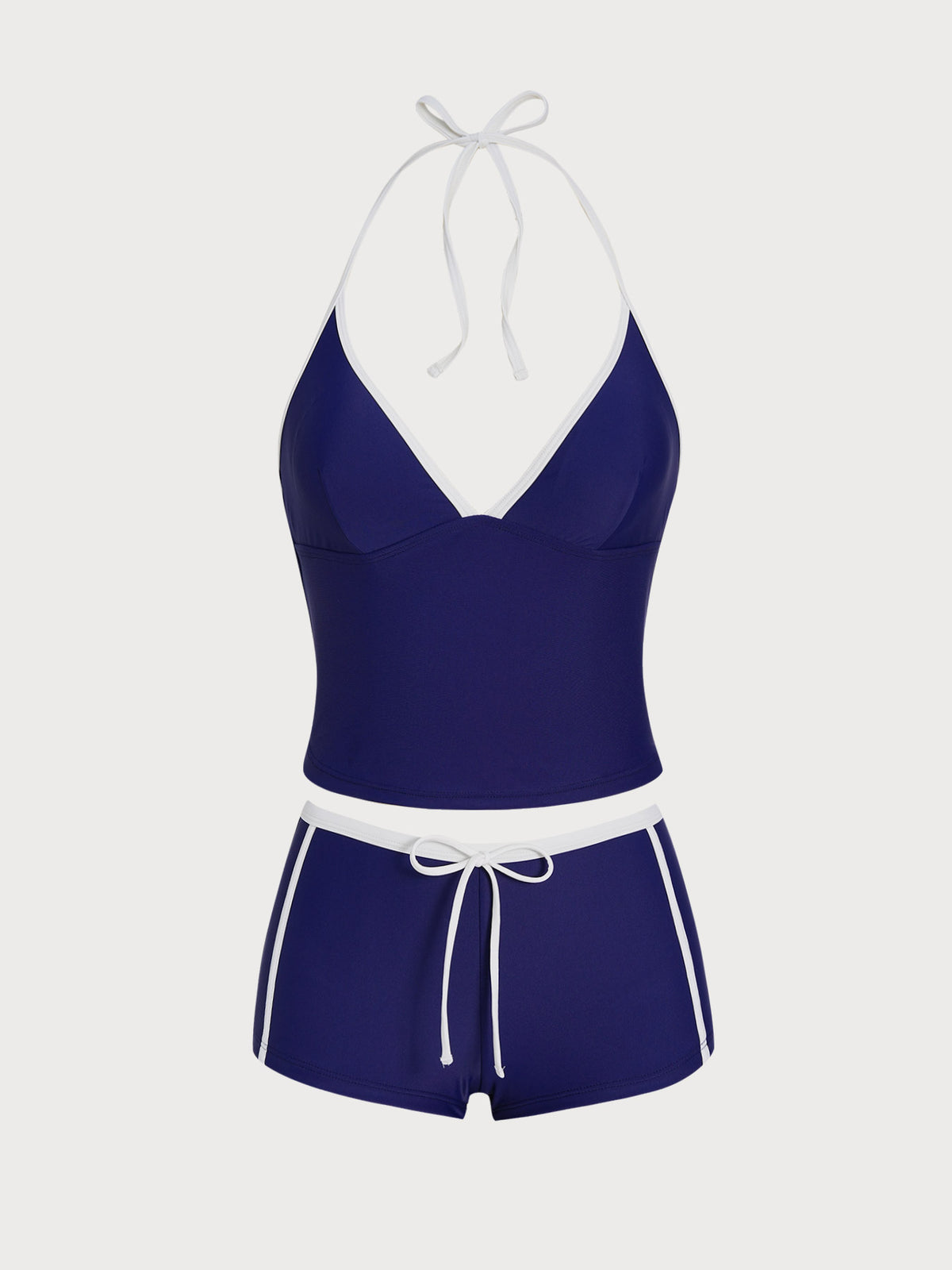 Women's Color-Block Knit Nylon Tankini Set - SAMIOLSWIM