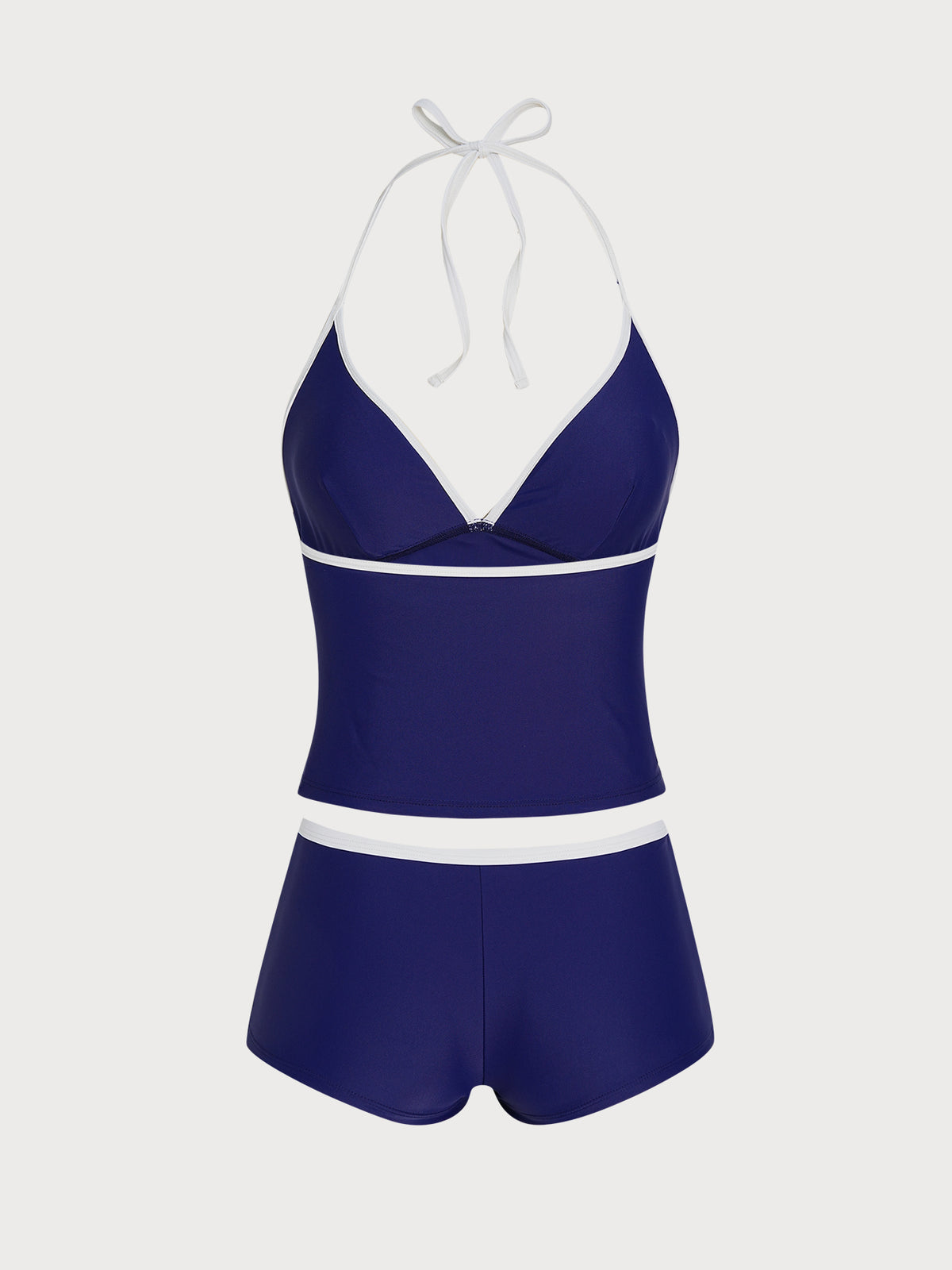 Women's Color-Block Knit Nylon Tankini Set - SAMIOLSWIM - 01