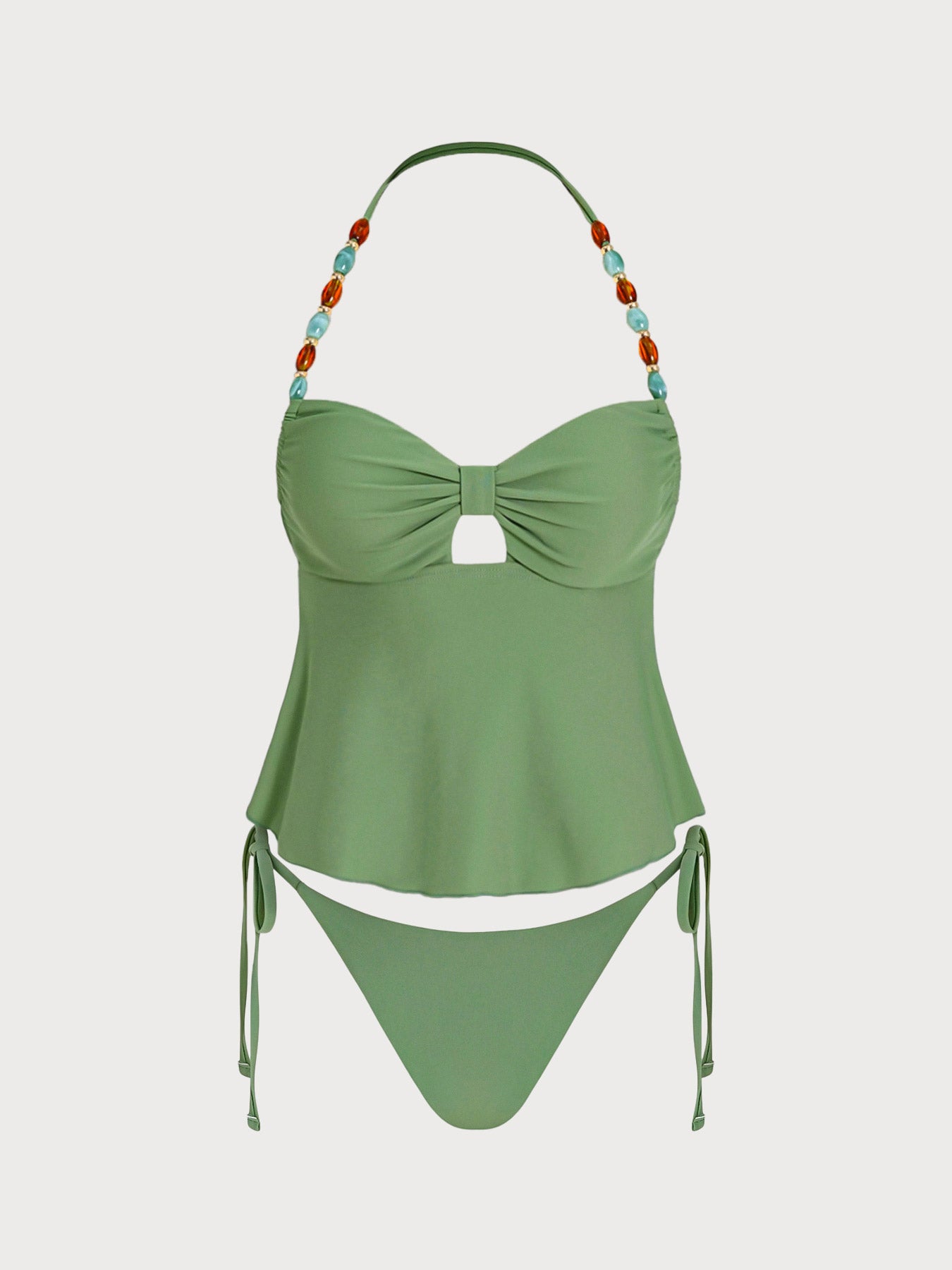 Women's Knit Tankini Set Green - SAMIOLSWIM