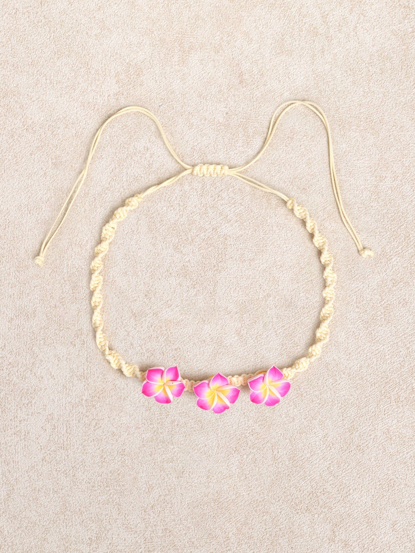 Women's knitted frangipani necklace White Necklaces - SAMIOLSWIM