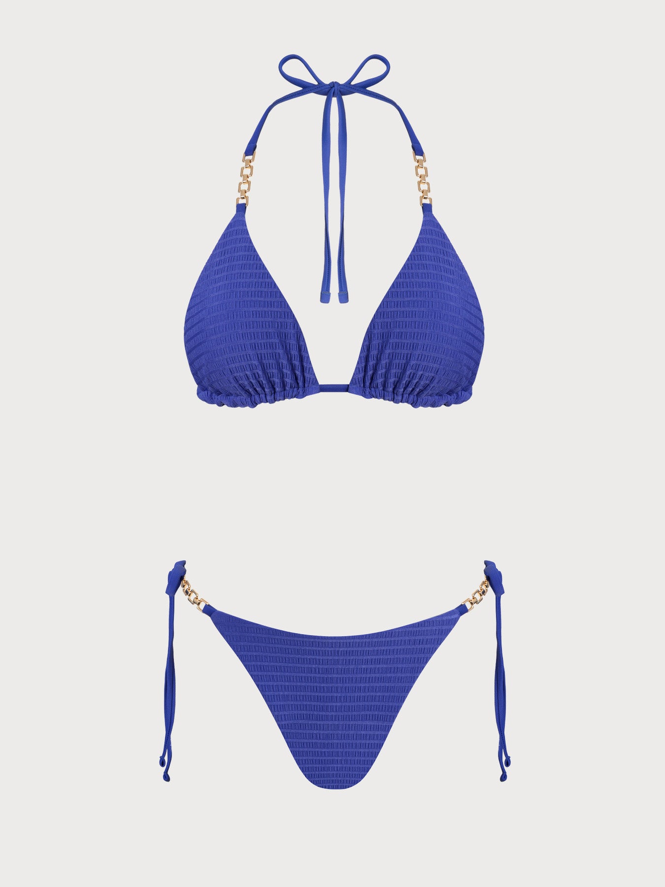 Women's Knitted Nylon Bikini Set Blue - SAMIOLSWIM