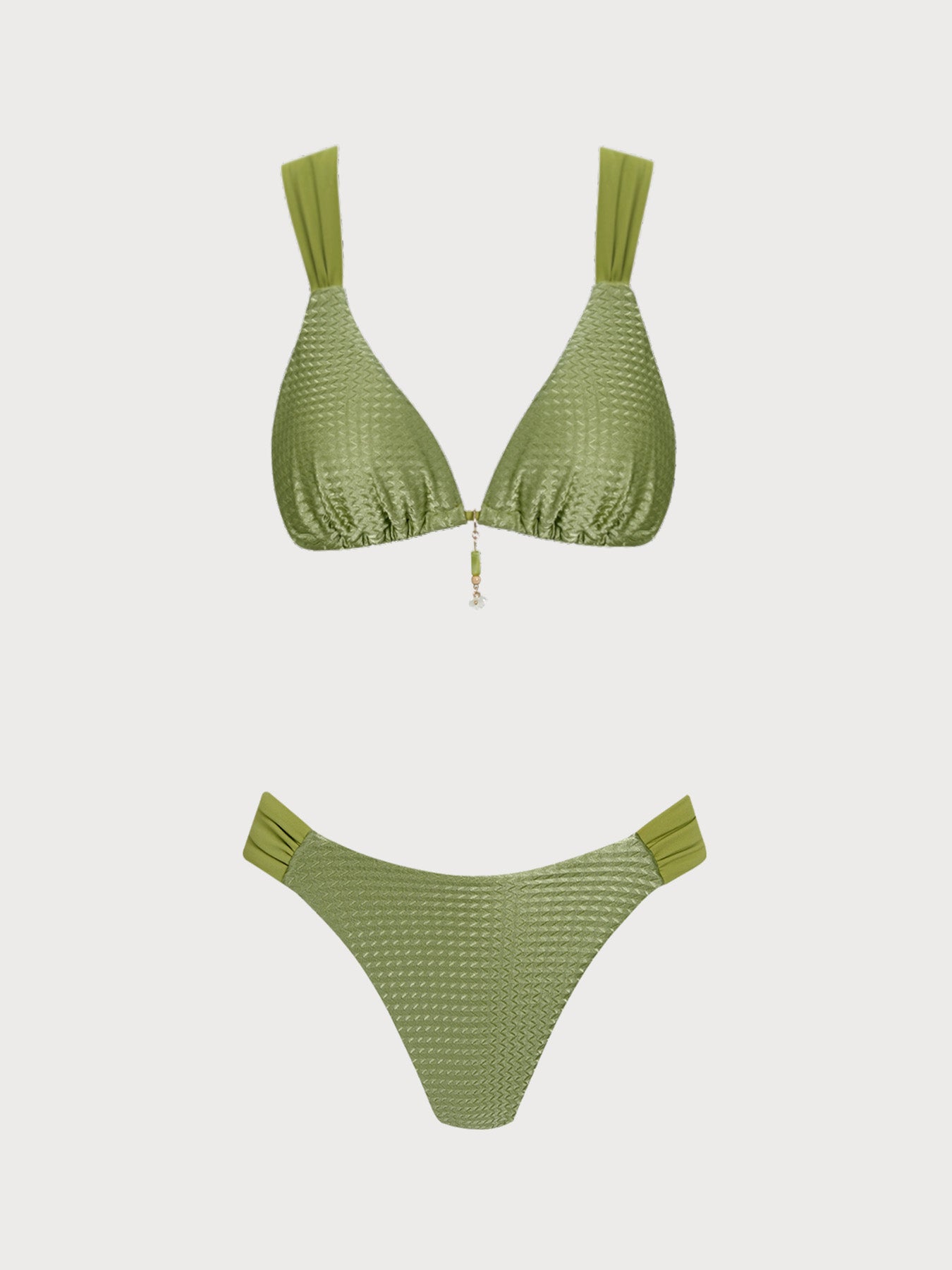 Women's Knitted Nylon Bikini Set Green Bikinis - SAMIOLSWIM