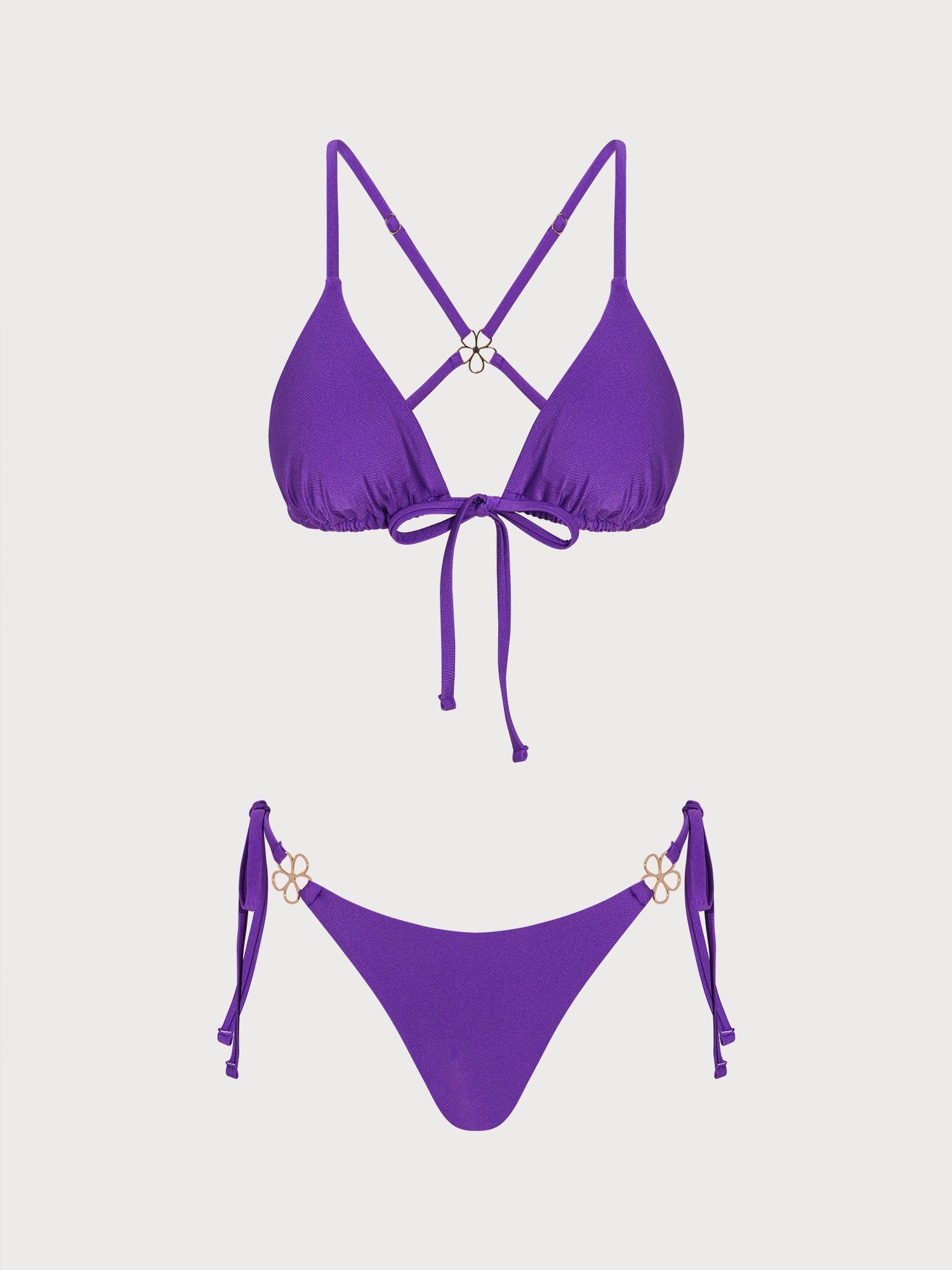 Women's Knitted Nylon Bikini Set Purple - SAMIOLSWIM