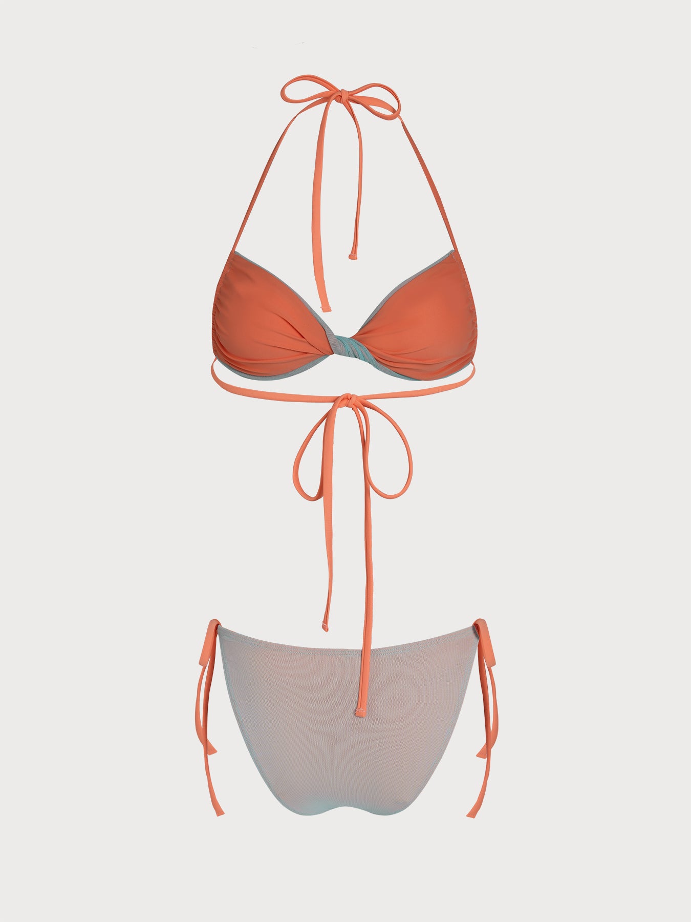 Women's Knitted Nylon Color Block Reversible Bikini Set Bikinis - SAMIOLSWIM