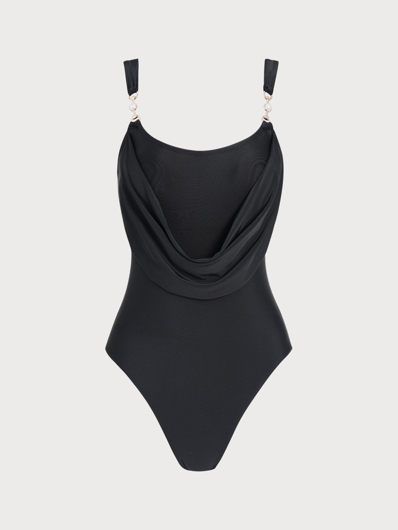 Women's Knitted Nylon One-Piece Swimsuit Black One-Pieces - SAMIOLSWIM