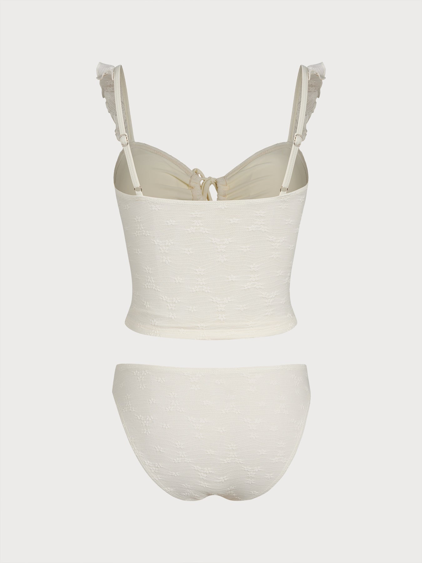 Women's Knitted Nylon Ruffled Tankini Suit Tankinis - SAMIOLSWIM