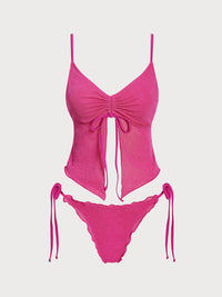 Women's Knitted Nylon Silver Thread Tankini Set Tankinis - SAMIOLSWIM