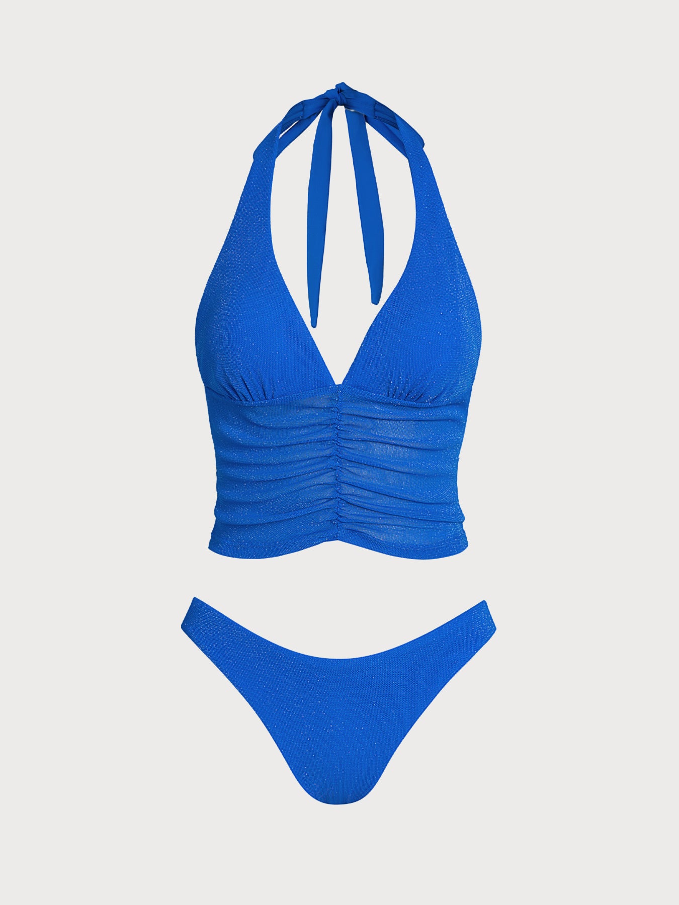 Women's Knitted Nylon Silver Thread Tankini Set Tankinis - SAMIOLSWIM