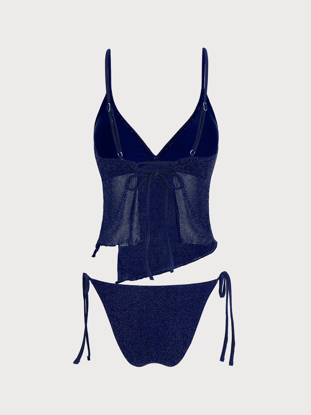 Women's Knitted Nylon Silver Thread Tankini Set Tankinis - SAMIOLSWIM